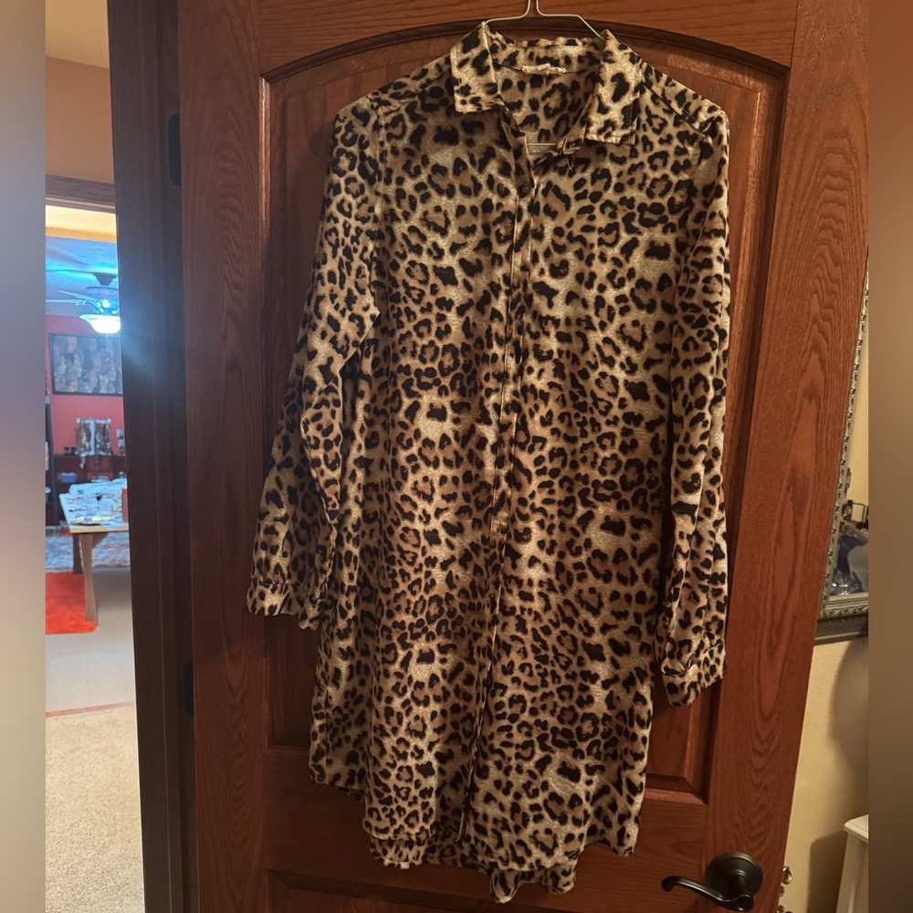 Leopard Print Long Shirt